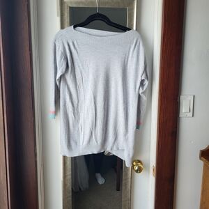 Verve Ami Light Gray Off-the-Shoulder Sweater